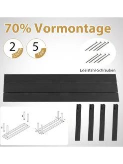 COSTWAY Gartenmöbel<Gartenbank wetterfest 3-Sitzer in Schwarz