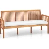 COSTWAY Gartenmöbel<Gartenbank Akazienholz für 3 Personen in Beige