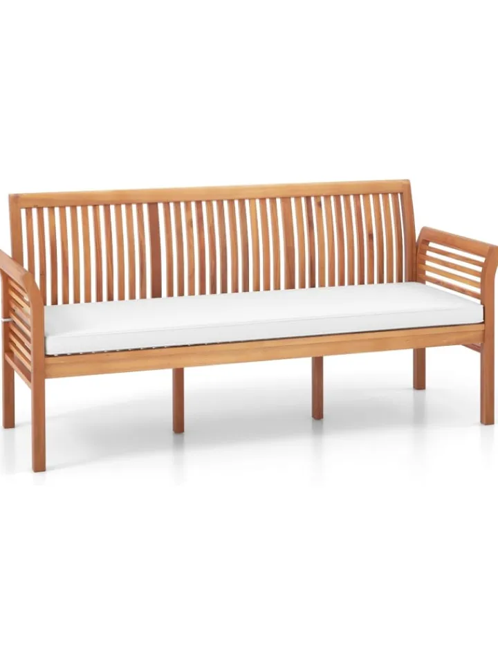 COSTWAY Gartenmöbel<Gartenbank Akazienholz für 3 Personen in Beige