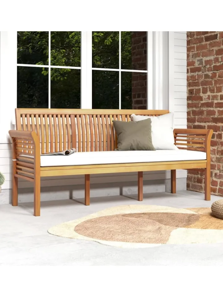 COSTWAY Gartenmöbel<Gartenbank Akazienholz für 3 Personen in Beige