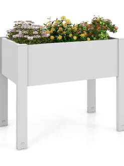COSTWAY Pflanzen & Zubehör<Gartenbeet selbstbewässernd 76x45x61cm in Weiß