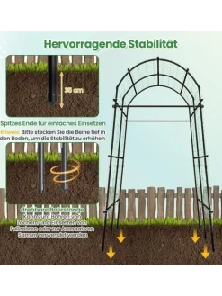COSTWAY Pflanzen & Zubehör<Gartenbogen 230cm in Schwarz