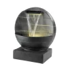 MARELIDA Gartendekoration<Gartenbrunnen mit Wasserfall und LED Beleuchtung H: 59cm in anthrazit