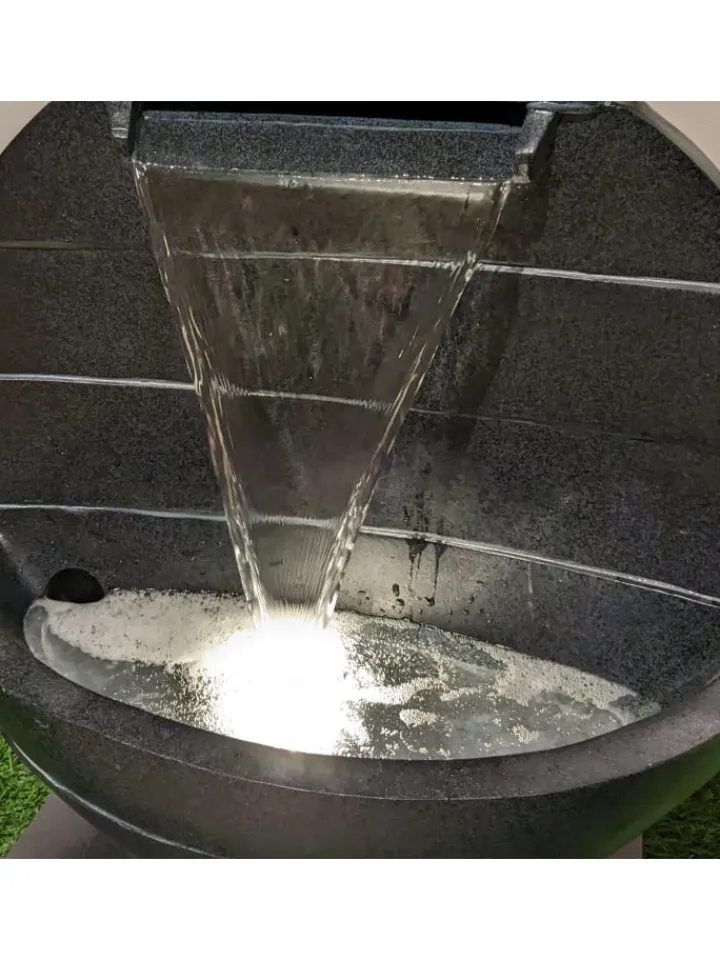 MARELIDA Gartendekoration<Gartenbrunnen mit Wasserfall und LED Beleuchtung H: 59cm in anthrazit