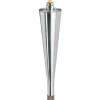 Blomus Gartendekoration<Gartenfackel mit Holzstab "Orchos" in Silber/ Braun - (H)151 cm