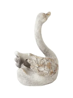 Beliani Gartendekoration<Gartenfigur GRUFFY in Weiß/Kupfer - (W) 21 x (H) 40 x (L) 14 cm