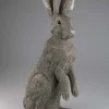 AM Design Gartendekoration<Gartenfigur ''Hase'' in Grau - (B)23,5 x (H)52 x (T)17 cm