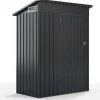 COSTWAY Pflanzen & Zubehör<Gartenhaus Metall 1,88 m³ Türgröße: 72,5x159cm in Grau