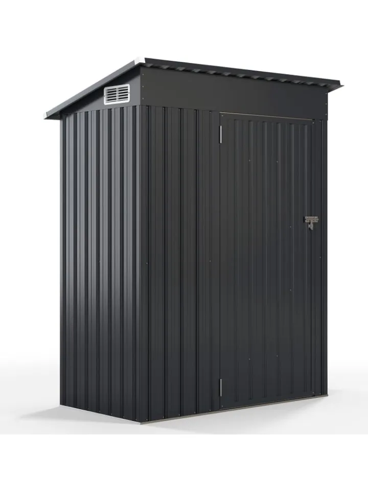 COSTWAY Pflanzen & Zubehör<Gartenhaus Metall 1,88 m³ Türgröße: 72,5x159cm in Grau
