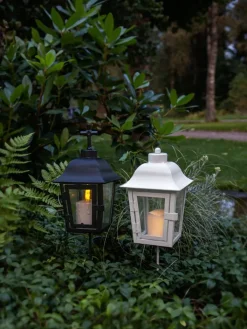 STAR Trading Außenleuchten<Gartenlaterne "Serene" in Weiß - (B)13,5 x (H)45 cm