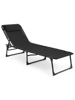 Lifa Living Gartenmöbel<Gartenliege in Schwarz - (L)189 x (B)59 cm