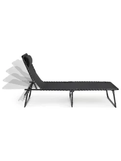 Lifa Living Gartenmöbel<Gartenliege in Schwarz - (L)189 x (B)59 cm