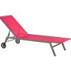 Beliani Gartenmöbel<Gartenliege LEVANZO in Rot/Schwarz - (W) 64 x (H) 96 x (L) 198 cm