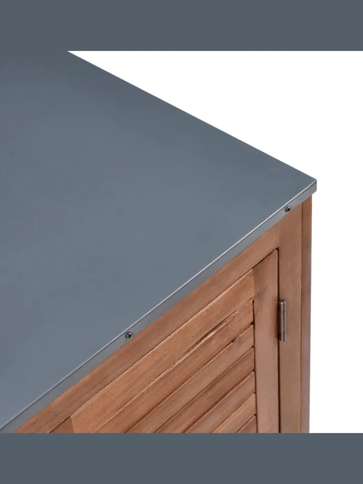 Beliani Gartenmöbel<Gartenschrank BRUCOLI in Braun/Grau/Schwarz - (W) 80 x (H) 83 x (L) 50 cm