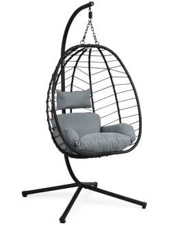 Lifa Living Gartenmöbel<Gartensessel in Schwarz - (L)95 cm - (B)95 cm - (H)195 cm