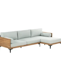 Beliani Gartenmöbel<Gartensofa CAVEZZO in Grau/Schwarz/Braun - (W) 254 x (H) 77 x (L) 150 cm
