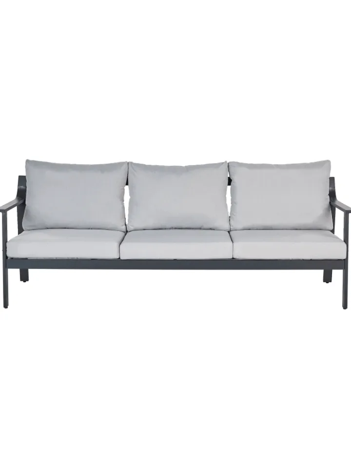 Beliani Gartenmöbel<Gartensofa KIATO in Grau - (W) 225 x (H) 77 x (L) 80 cm