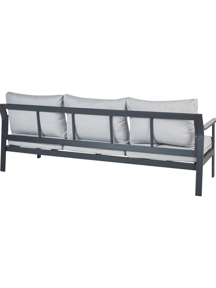 Beliani Gartenmöbel<Gartensofa KIATO in Grau - (W) 225 x (H) 77 x (L) 80 cm