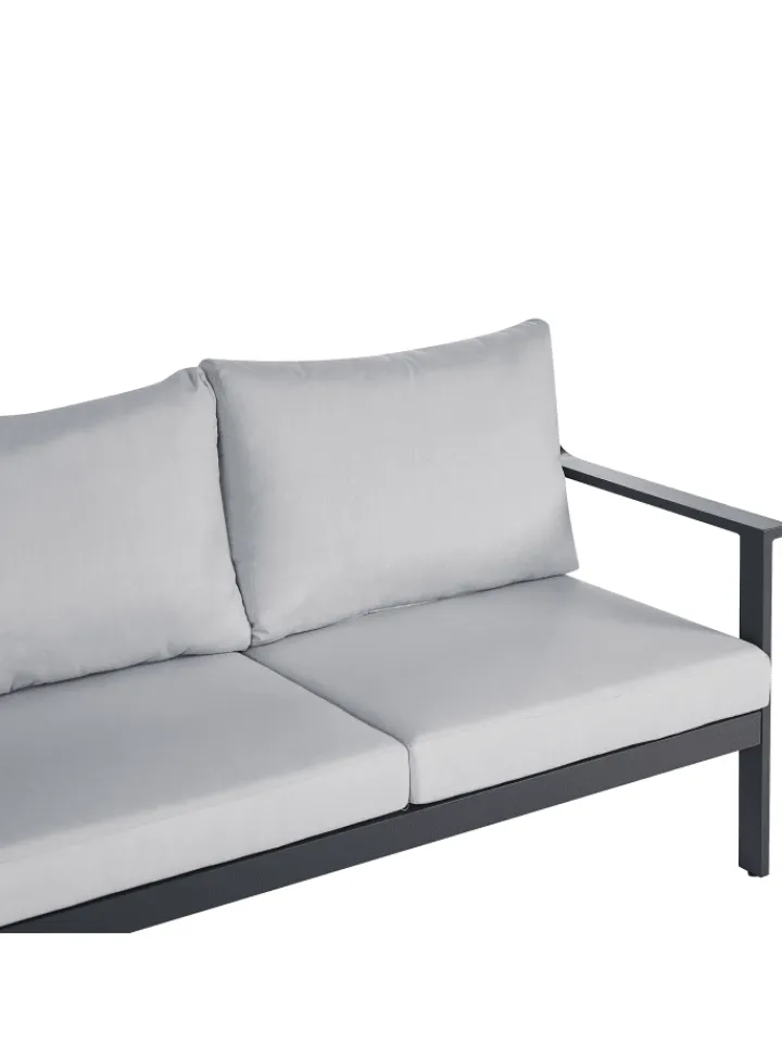 Beliani Gartenmöbel<Gartensofa KIATO in Grau - (W) 225 x (H) 77 x (L) 80 cm