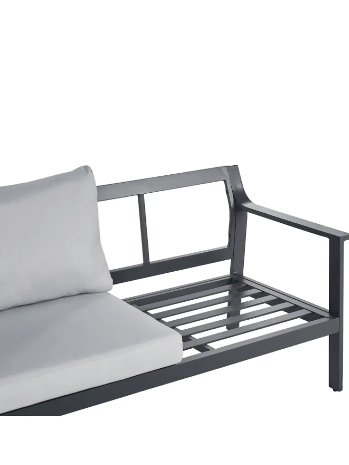 Beliani Gartenmöbel<Gartensofa KIATO in Grau - (W) 225 x (H) 77 x (L) 80 cm