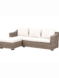 Beliani Gartenmöbel<Gartensofa VALLETRI in Grau - (W) 155 x (H) 85 x (L) 223 cm