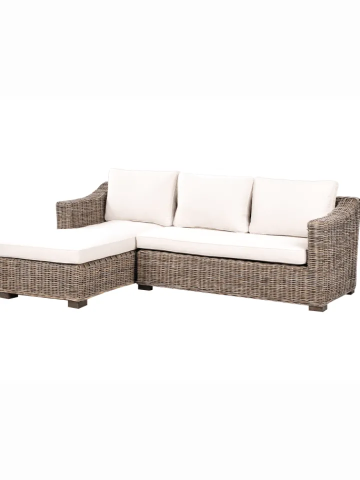 Beliani Gartenmöbel<Gartensofa VALLETRI in Grau - (W) 155 x (H) 85 x (L) 223 cm