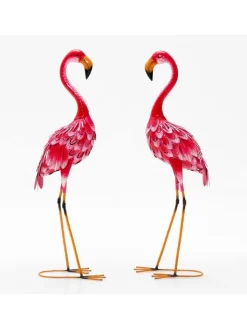COSTWAY Gartendekoration<Gartenstatuen 2er Set in Rosa