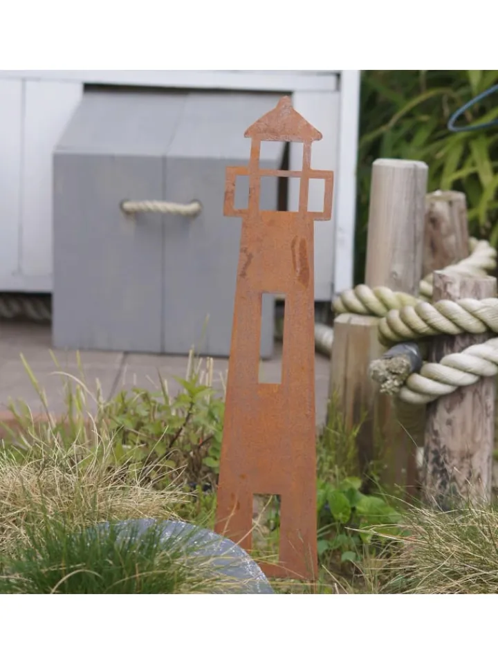 UNUS Gartendekoration<Gartenstecker Rost Leuchtturm in Braun