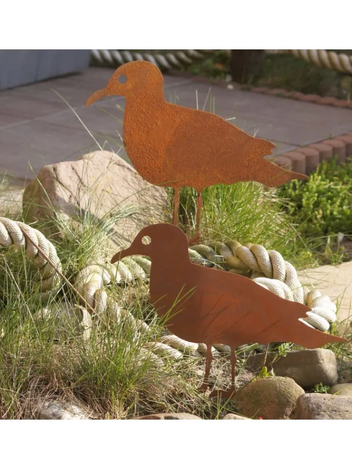 UNUS Gartendekoration<Gartenstecker Rost Möwe in Braun