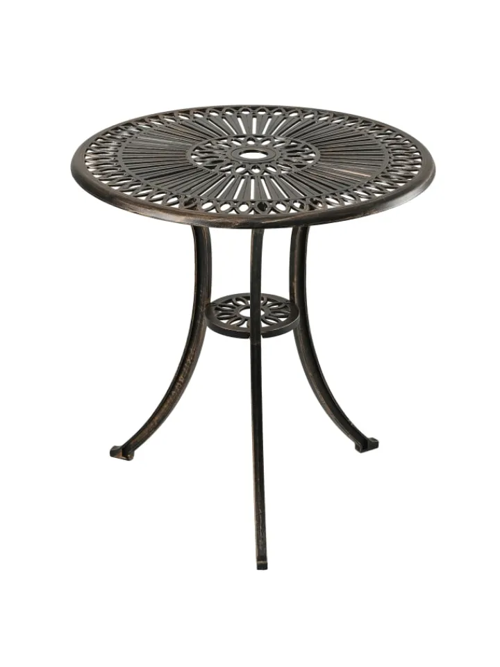 relaxdays Gartenmöbel<Gartentisch in Schwarz/ Bronze - (H)65 x Ø 60 cm
