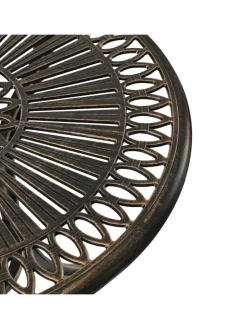 relaxdays Gartenmöbel<Gartentisch in Schwarz/ Bronze - (H)65 x Ø 60 cm