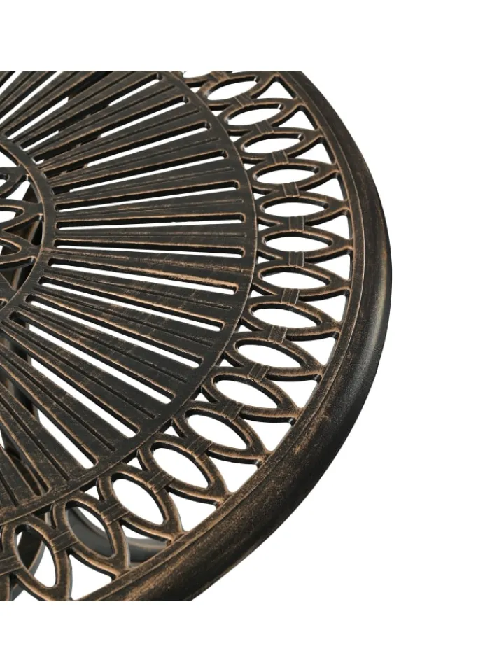 relaxdays Gartenmöbel<Gartentisch in Schwarz/ Bronze - (H)65 x Ø 60 cm