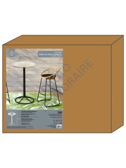 Garden Spirit Gartenmöbel<Gartentisch "Surabay" in Natur/ Schwarz - (H)100 x Ø 65 cm