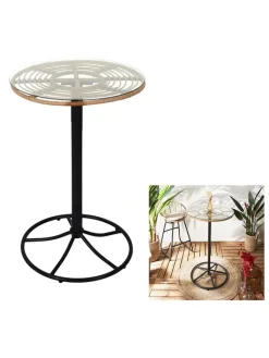 Garden Spirit Gartenmöbel<Gartentisch "Surabay" in Natur/ Schwarz - (H)100 x Ø 65 cm