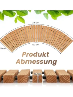 COSTWAY Gartendekoration<Gartenweg Holz ausrollbar 216x53cm in Beige