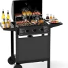 COSTWAY Grillen<Gasgrill mit 3 Brenner 7 kW in Schwarz