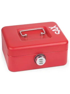 SAX Wohndekoration<Geldkassette in Rot - (B)20 x (H)9 x (T)16 cm