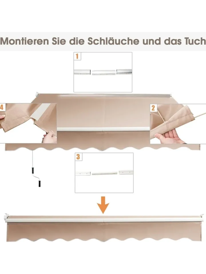 COSTWAY Gartenmöbel<Gelenkarmmarkise 2,5x2m in Beige