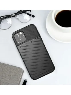 COFI 1453 Smartphones & Zubehör<Gepanzerte Thunder Bumper Handy Hülle kompatibel Samsung Galaxy in Schwarz