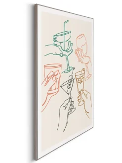 Orangewallz Wanddekoration<Gerahmter Kunstdruck "Cheers Glasses"