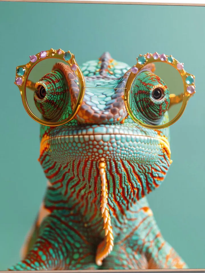Orangewallz Wanddekoration<Gerahmter Kunstdruck "Karma Chameleon"
