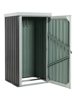 Beliani Pflanzen & Zubehör<Gerätehaus mit Holzunterstand UMBRIA in Grau/Weiß