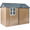 Beliani Pflanzen & Zubehör<Gerätehaus mit Holzunterstand NOCCIANO in Braun/Grau