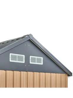 Beliani Pflanzen & Zubehör<Gerätehaus mit Holzunterstand NOCCIANO in Braun/Grau