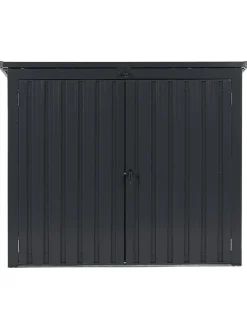 Beliani Pflanzen & Zubehör<Gerätehaus mit Holzunterstand MOENA in Grau - (W) 158 x (H) 134 x (L) 96 cm
