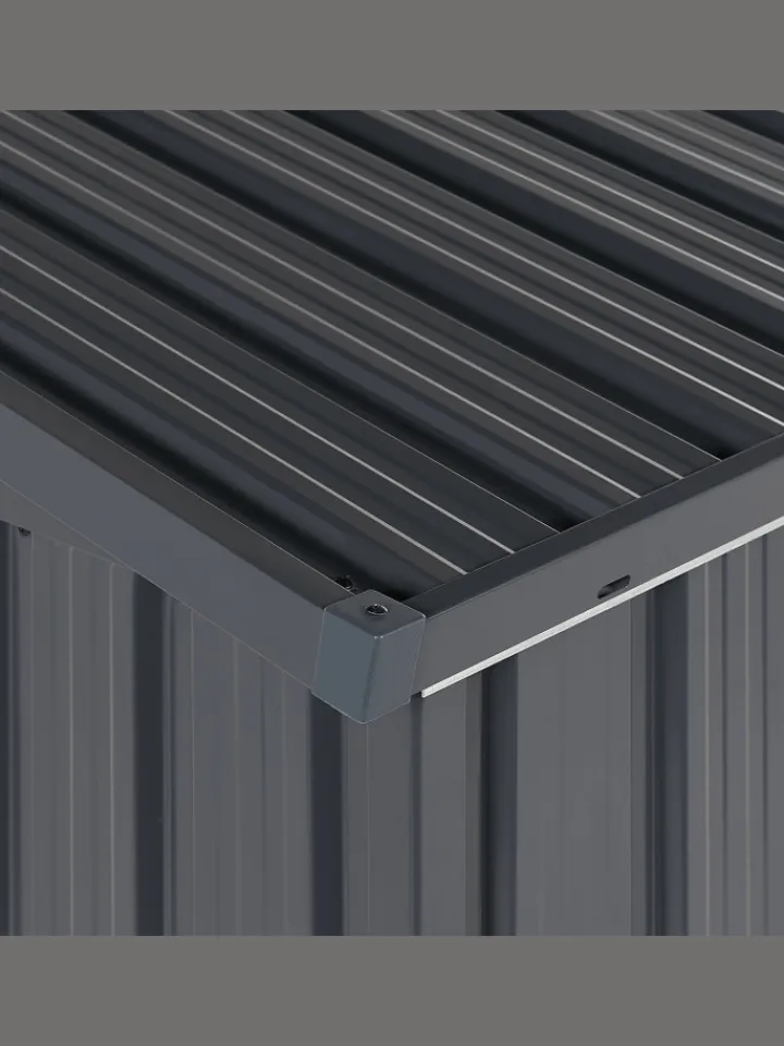 Beliani Pflanzen & Zubehör<Gerätehaus mit Holzunterstand MOENA in Grau - (W) 158 x (H) 134 x (L) 96 cm
