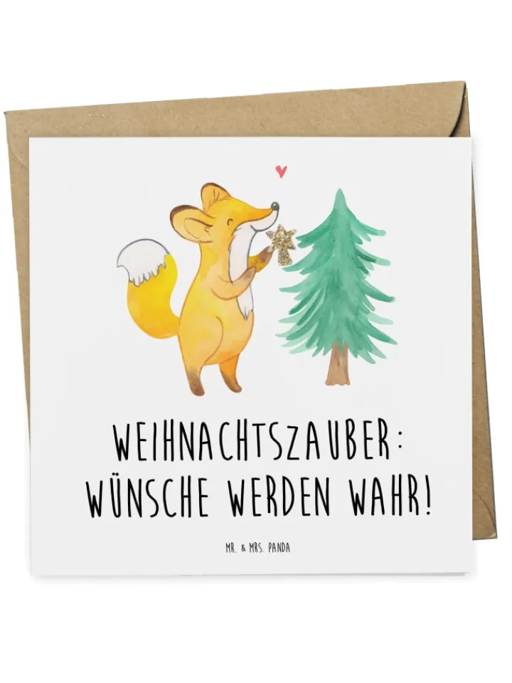 Mr. & Mrs. Panda Sonstige Gutscheine<Geschenk Gutschein Weihnachtszauber mit Spruch in Weiß