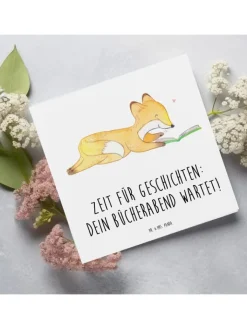 Mr. & Mrs. Panda Sonstige Gutscheine<Geschenkkarte Bücherabend Geschichten mit Spruch in Weiß