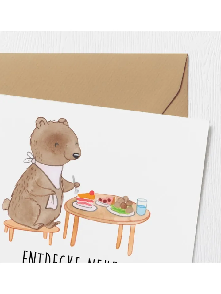 Mr. & Mrs. Panda Sonstige Gutscheine<Geschenkkarte Dinner in the Dark mit Spruch in Weiß
