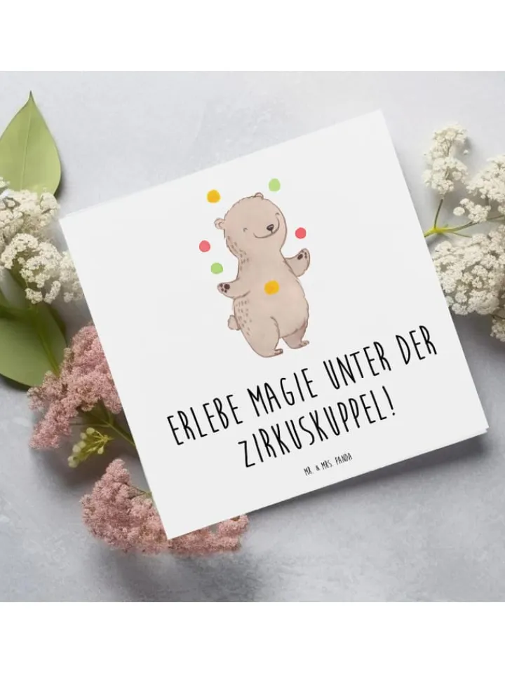 Mr. & Mrs. Panda Sonstige Gutscheine<Geschenkkarte Magie Zirkusbesuch mit Spruch in Weiß